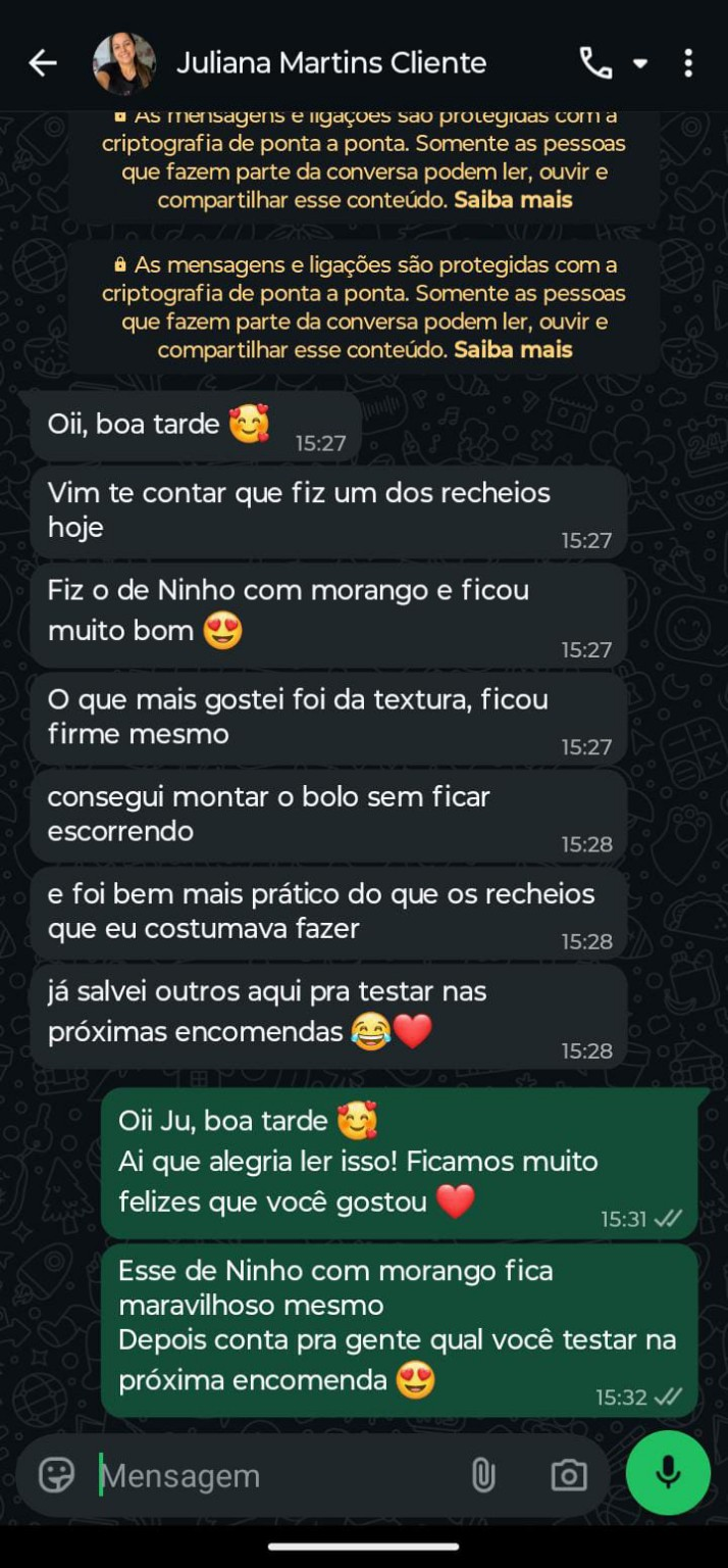 Feedback real de cliente do Recheia 2