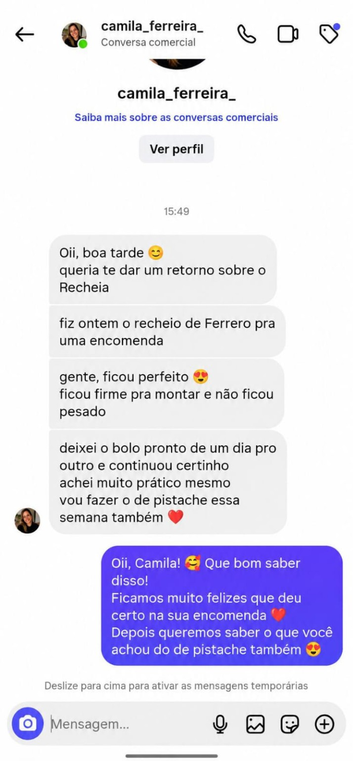 Feedback real de cliente do Recheia 3