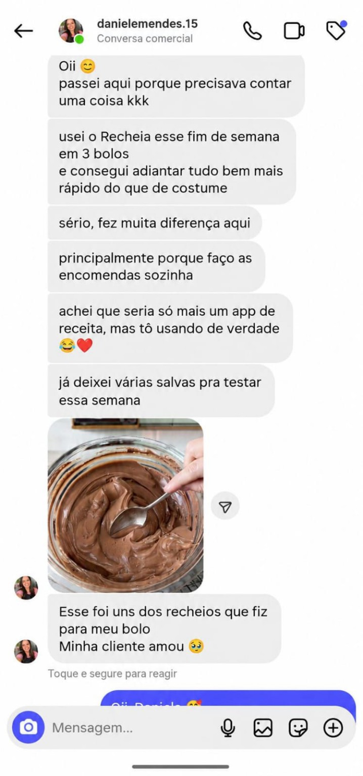 Feedback real de cliente do Recheia 9